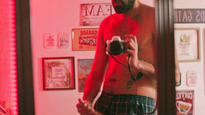 Big Uncut Cock Latino Camilo Brown Jerking Before Bed Cumshot In The Mirror