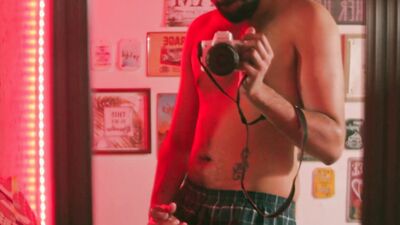 Big Uncut Cock Latino Camilo Brown Jerking Before Bed Cumshot In The Mirror