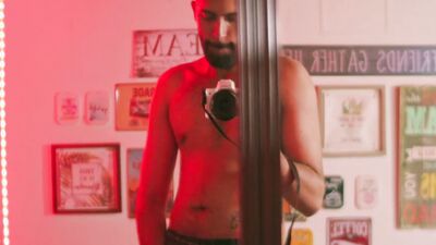Big Uncut Cock Latino Camilo Brown Jerking Before Bed Cumshot In The Mirror