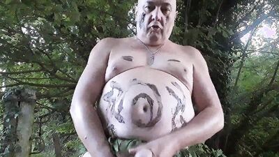 Exotic chubby guy with mud in his fat body !