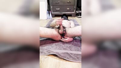 Hairy Twink Jock Has Huge Cumshot with Prostate Massager