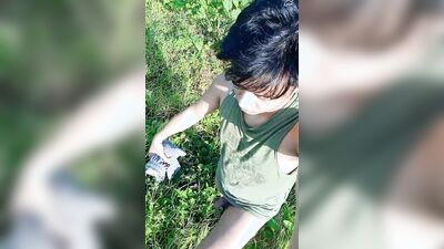 Hot Asia Teen Boy Cumsot on the Beach