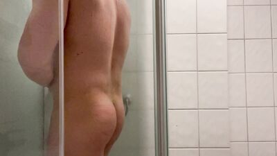 Taking a shower after jerking off.