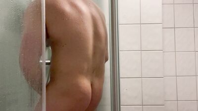 Taking a shower after jerking off.