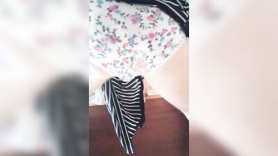 My GF's clothes, dildo and my cum