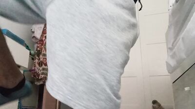 The Fitness Trainer Jerks Off Inside his Pants and Shows you his Cock