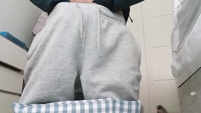 The Fitness Trainer Jerks Off Inside his Pants and Shows you his Cock