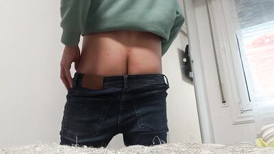 The Dude Shows You His Tight Piece of Cock Inside His Jeans