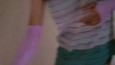 Doing small chores around the house while I slowly undress
