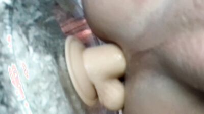 Husband play with dildo and wife this watching