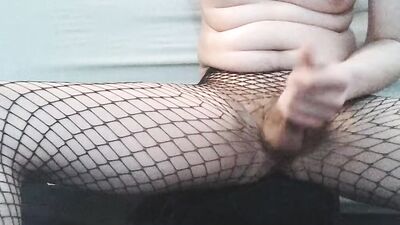 Teen twink in fishnets masturbating in hot webcam show - Part 3 of 6