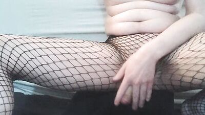 Teen twink in fishnets masturbating in hot webcam show - Part 3 of 6