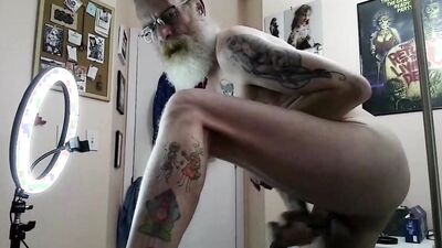 JerkinDad14 - Daddy's New Penis Toys Extended Big Greasy Dong Goon Bate Session plus Huge Cumshot