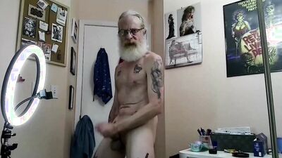JerkinDad14 - Daddy's New Penis Toys Extended Big Greasy Dong Goon Bate Session plus Huge Cumshot