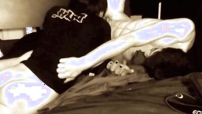 Naughty bloke is having sex in this black and white video