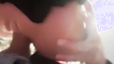 Amateur dude plays with his toy in front of the camera