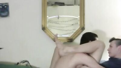 Cute college gay couple are bonking in front of the camera