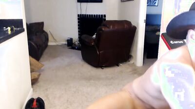 Horny cowboy is flashing his ass in front of the camera