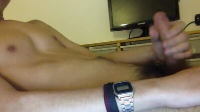 Skinny twink is jerking his dong in this amateur video