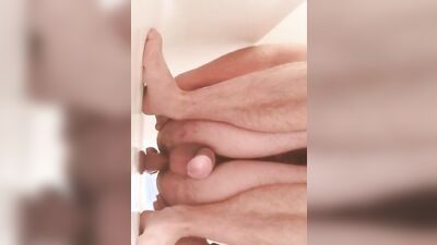 Amateur chap is riding his dildo in front of the camera