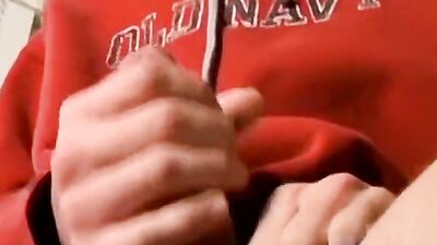 Amateur twink plays with his johnson in front of the camera