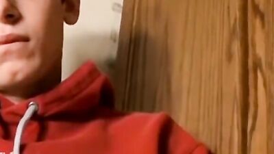Amateur twink plays with his johnson in front of the camera