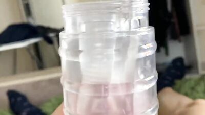 Skinny college bud is playing with his favorite gummy toy