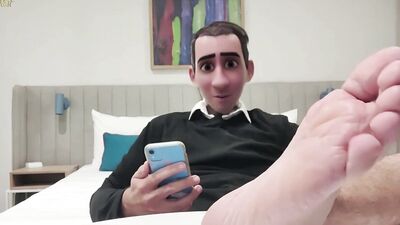 Gay Step-dad - the Online Office - Caught Jerking During a Online Meeting with My Boss!