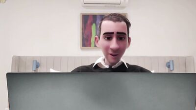 Gay Step-dad - the Online Office - Caught Jerking During a Online Meeting with My Boss!
