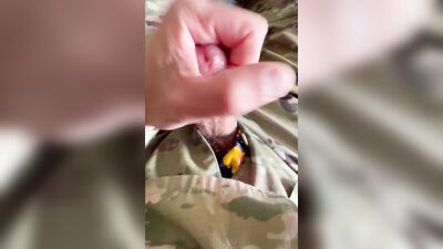 Soldier has fun on hump day with himself