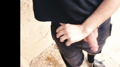 Twink started masturbating when he was walking in the forest with you