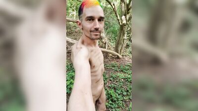 nude in the city park