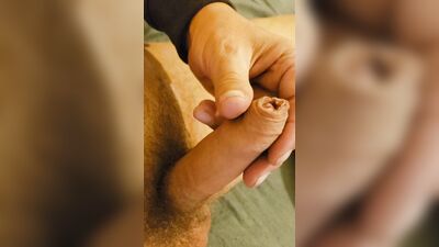 The Cum King , wanking my uncut cock till I erupt my hot spunk