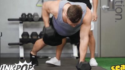TWINKPOP - As Deacon Bench Presses In The Gym, He Sucks Dale's Hard Pole Before Taking His Ass