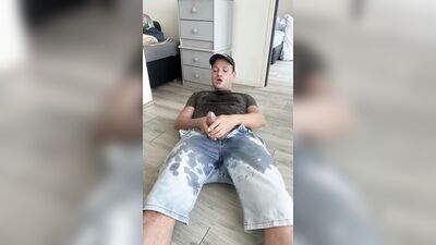 My clothes soaked with piss and cum