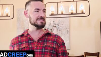 Horny Stepdad Myott Hunter Spanks And Breeds Spoiled Stepson Derek Allen's Bubble Butt - DadCreep