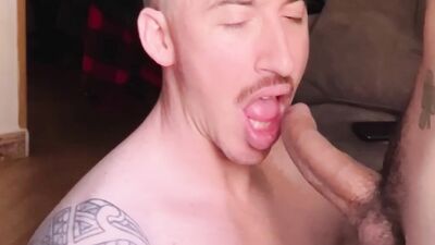 Straight airport employee eats his colleague's giant cock and puts it all inside