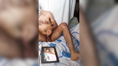 Jerking my veiny full of oil dick off to my own video "The Truck Driver 4, Sides A & B"