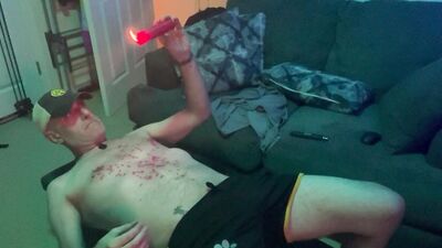 Late night with candle wax
