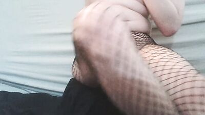 Teen twink in fishnets masturbating in hot webcam show - Part 1 of 6