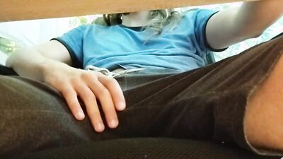 POV: You're under my desk while I jerk off during my stream
