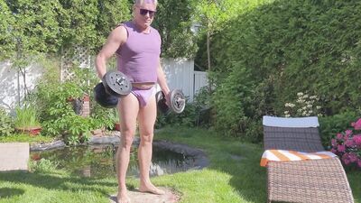 Hard and Creamy Sunbathing 1