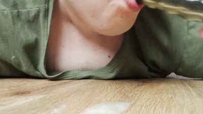 Prostate orgasm and cleaning my mess