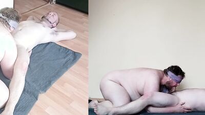 Big Bear eating Chasers ass, lickin, sucking, cum eating.