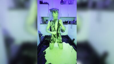 I gunged myself in rubber and got really messy with toys