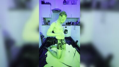I gunged myself in rubber and got really messy with toys