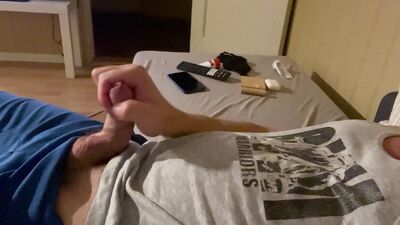 Jerking off in the morning.