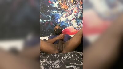 Stroking My Big Dick To Orgasm Before Bed