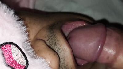 Devouring daddy's hot cum! After college, sissy femboy got hungry and decided to eat cum!