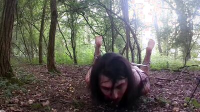 Sissy Boy enjoys Outdoor Selfbondage
